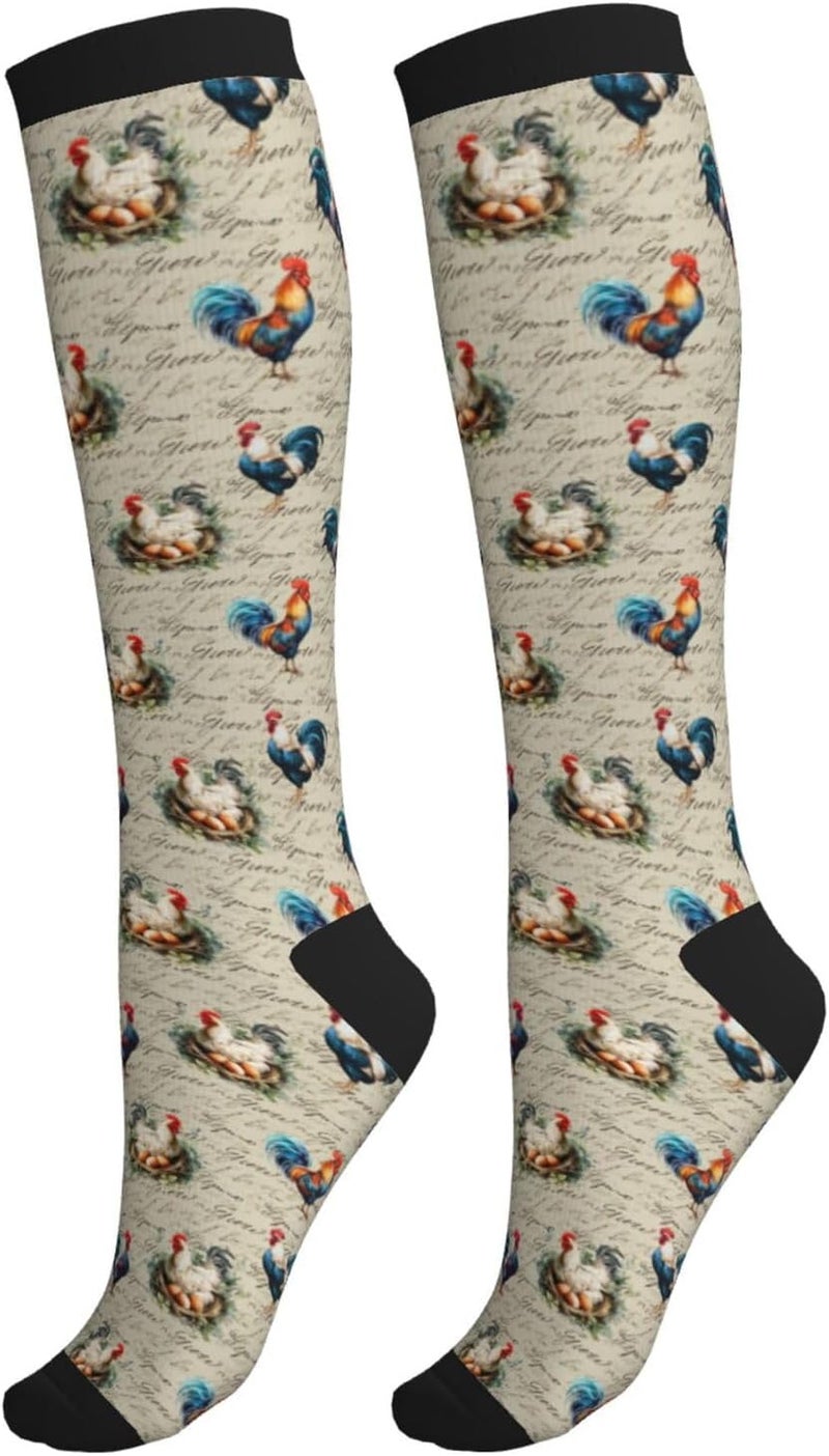 thmnj Compression Socks Knee High Support Socks for Women Men Circulation Stockings for Athletic Running Cycling Flying - Image 1